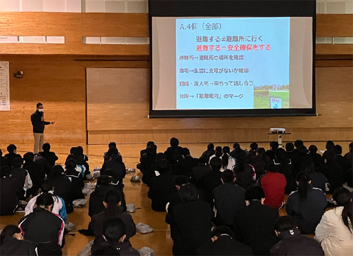 東海市立富木島中学校（愛知県）：2023年2月3日（金） ピースボート災害支援センター（PBV）による講演