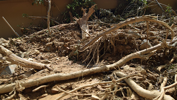 12. A heap of debris fallen by the floods / 10th July ©JPF