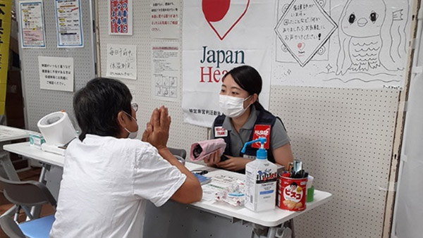 Medical relief at evacuation shelter in Yatsushiro ©JH